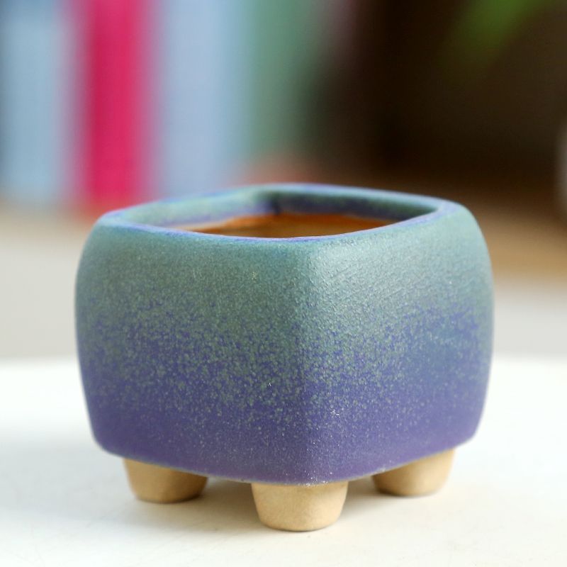 Training Pot Ceramic - ミニ多肉植物植木鉢,セラミック工芸品,通気性のある親指,手作りの中国風ポット,盆栽トレーニング,流れる
