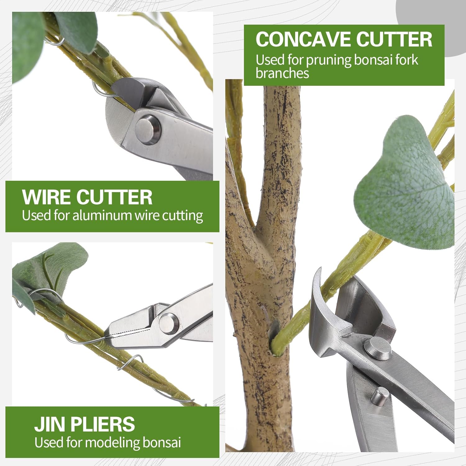 Bonsai Tool Set - プロ用盆栽道具セット 高硬度21cmステンレス鋼枝切り＆ノブカッター 精密剪定鋏付き 大匠向け