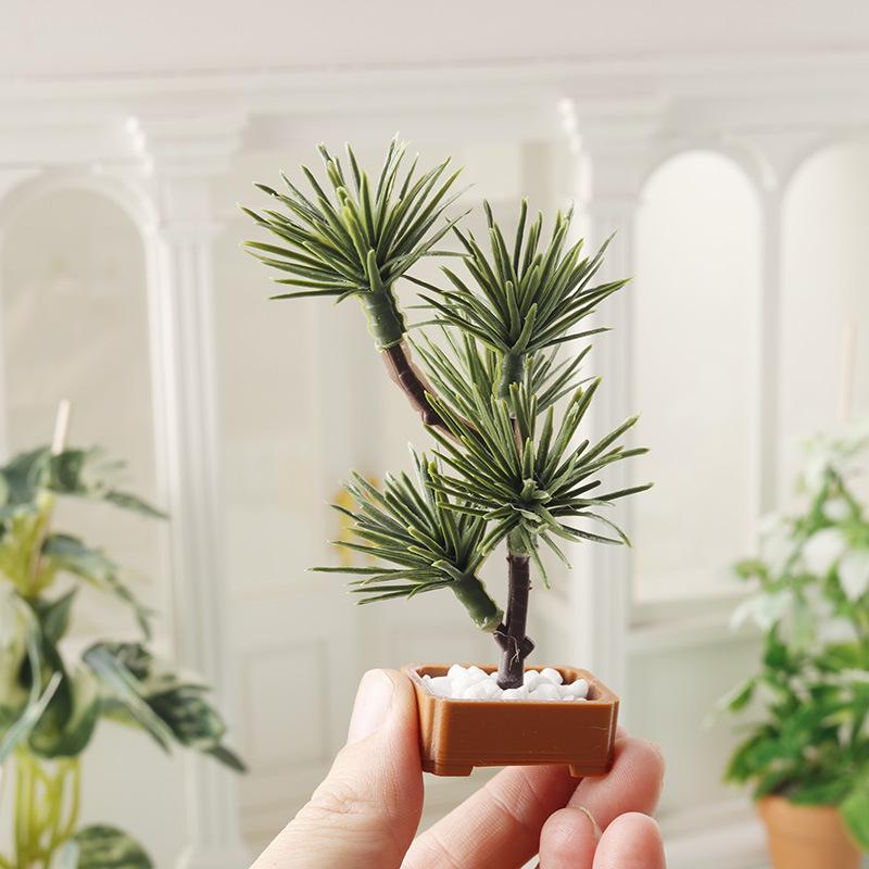 Us Bonsai Garden - 1 個 1/12 ドールハウスシミュレーション松の木緑植物盆栽モデルマイクロ風景庭盆栽飾りシーン装飾