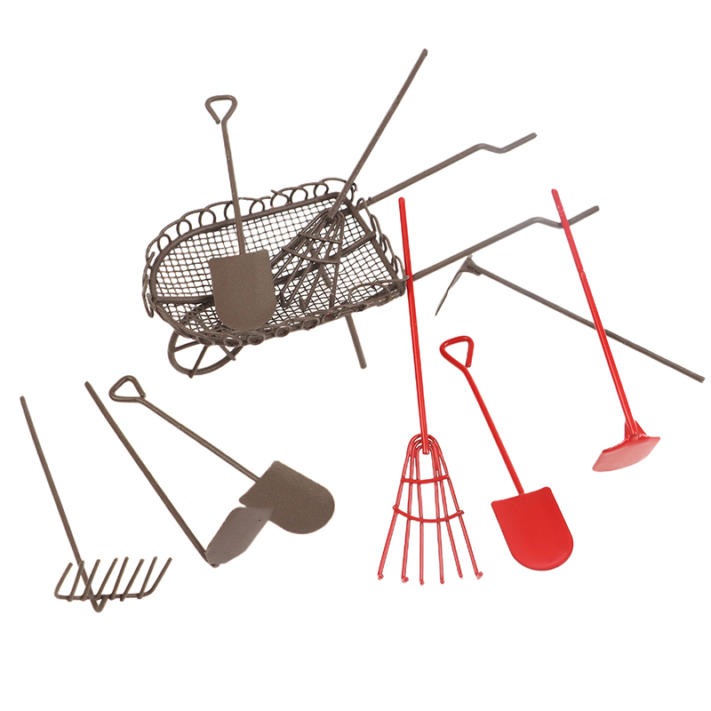 Soil Scoop Tool - ドールハウスシミュレーションガーデンツールキット、シャベル、熊手、鍬、カート、農具、装飾品、アクセサリー、1:12