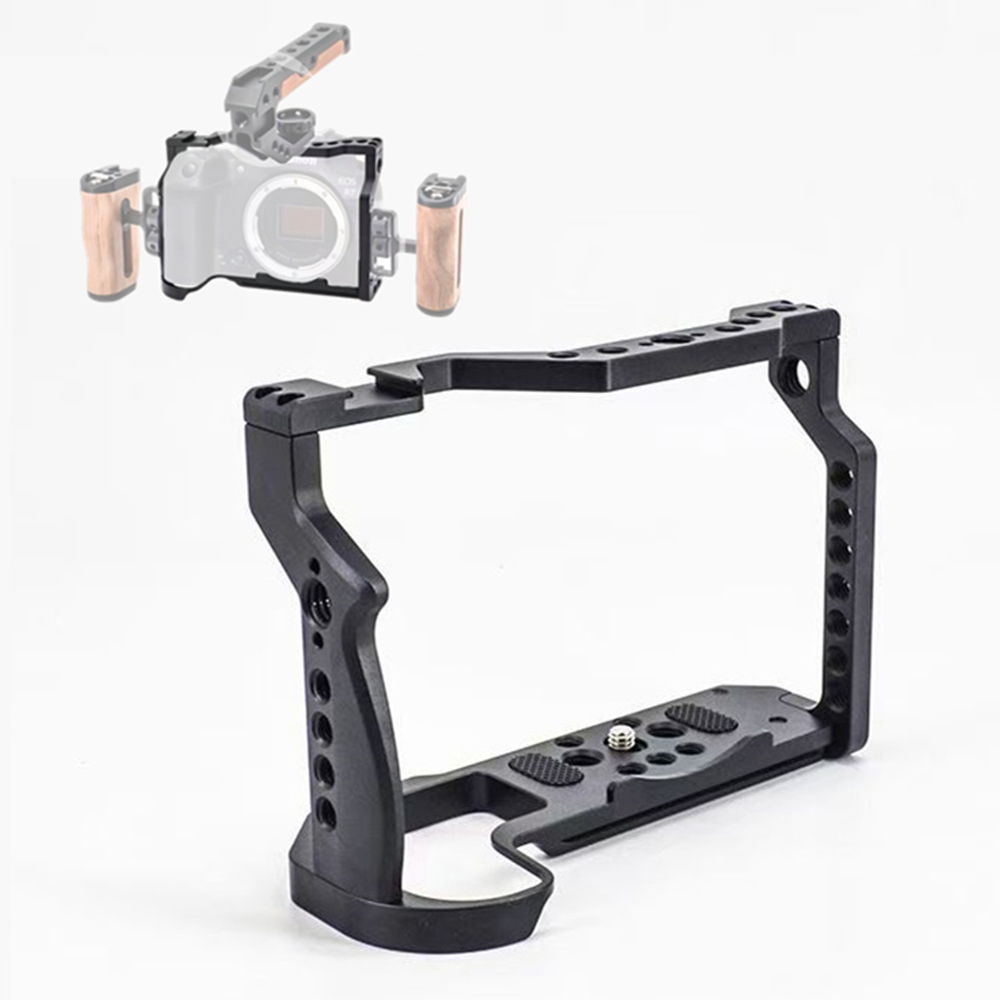 Bonsai Wire Aluminum - Canon EOS R7 カメラケージと互換性があり、コールドシューマウント、1/4インチと3/8インチのネジ穴、三脚用のアルカスイスQRプレート付き