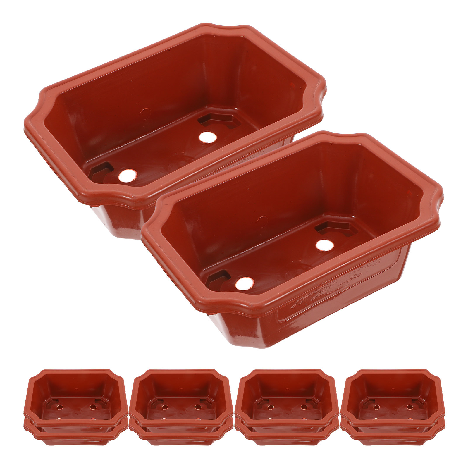 16個入り、レトロなセラミック風の長方形プランター。屋内・屋 - Training Pot Ceramic のレビューと価格