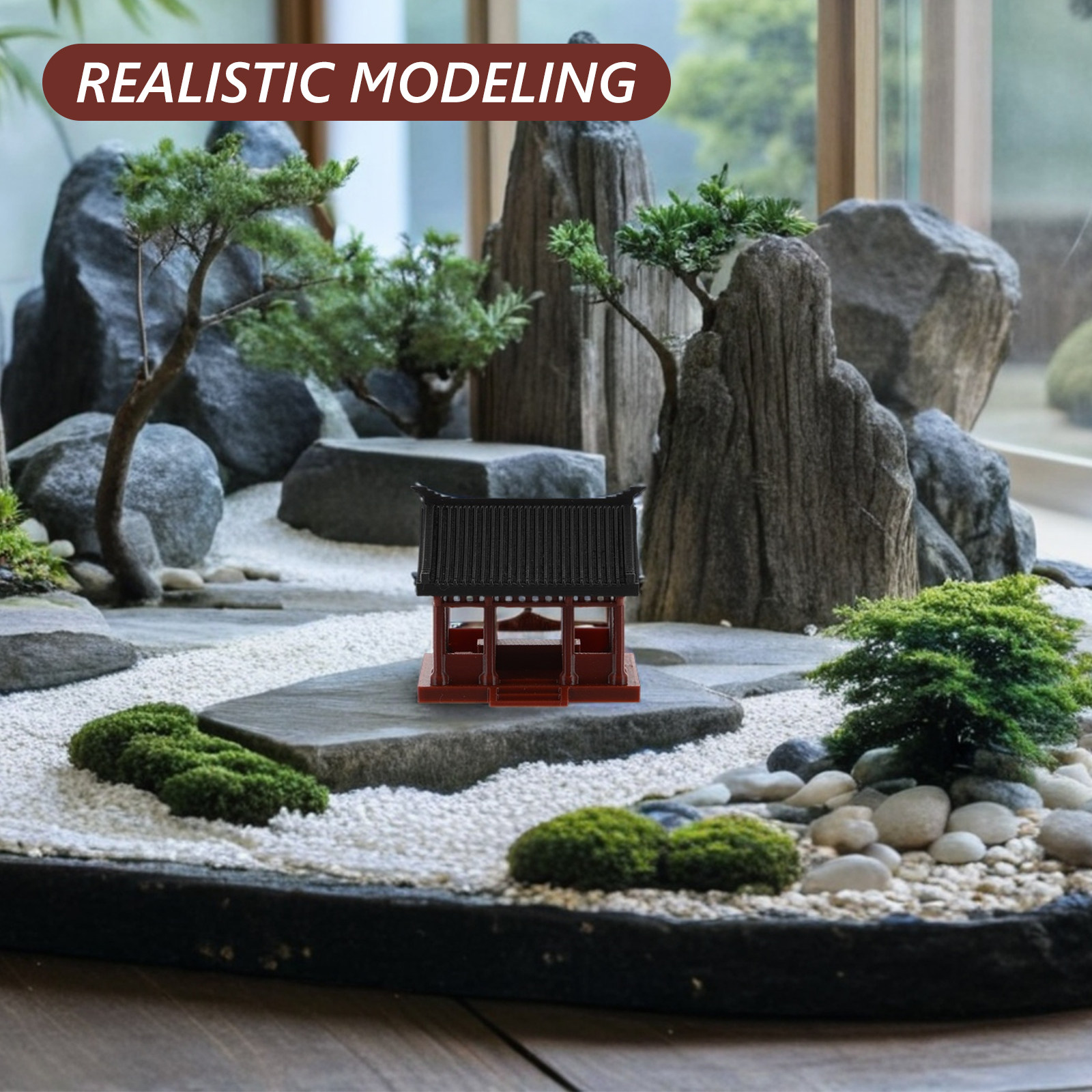 小さなアジア風パビリオンの置物。禅庭園や盆栽の装飾、ミニチュ - Bonsai Garden Set Up のレビューと価格
