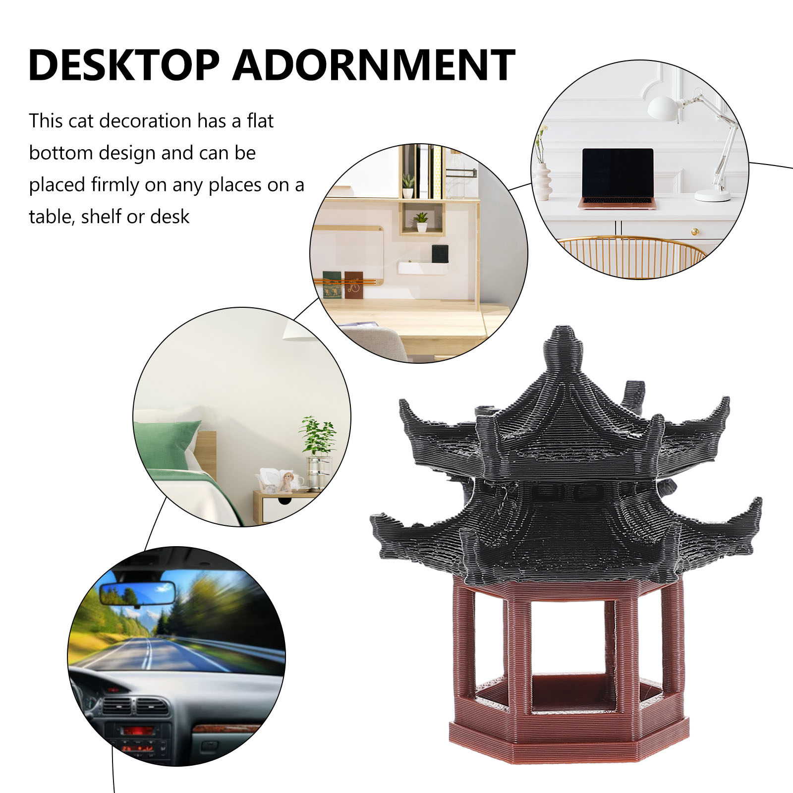 精巧なミニ六角形パビリオンの置物。中国庭園の伝統的な装飾とし - Bonsai Garden Set Up のレビューと価格