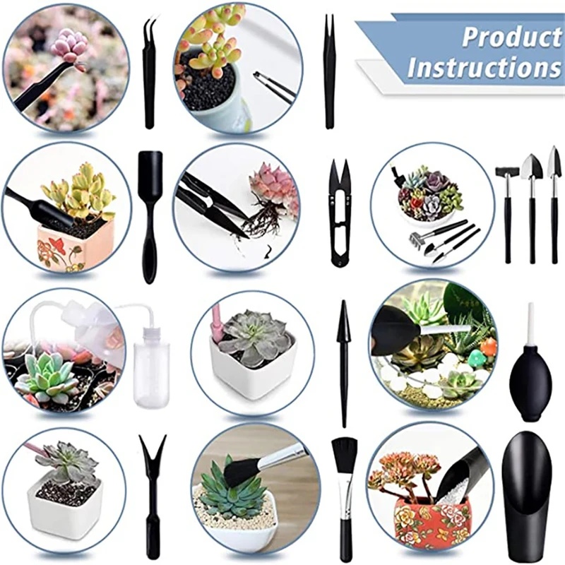 5点セットのガーデンプランターキット。多肉植物用の道具、ミニ - Bonsai Tool Set のレビューと価格