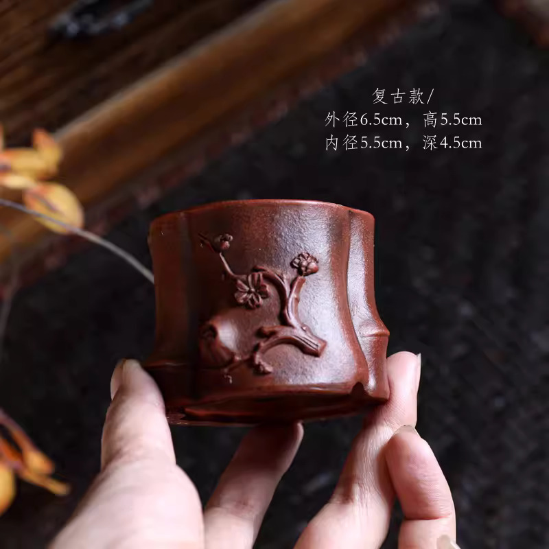 紫の砂の盆栽ポット,刻まれた花の枝のパターン,伝統的な中国の - Bonsai Garden China のレビューと価格
